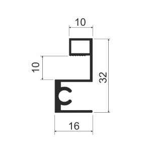 Профиль горизонтальный верхний MS213 Титан (A18)